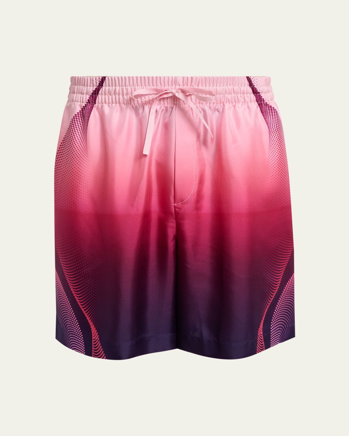 CASABLANCA Men's Silk Half-Tone Logo Drawstring Shorts