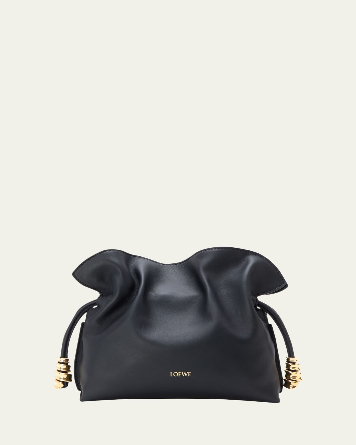 Loewe Flamenco Ruched Clutch Bag in Leather