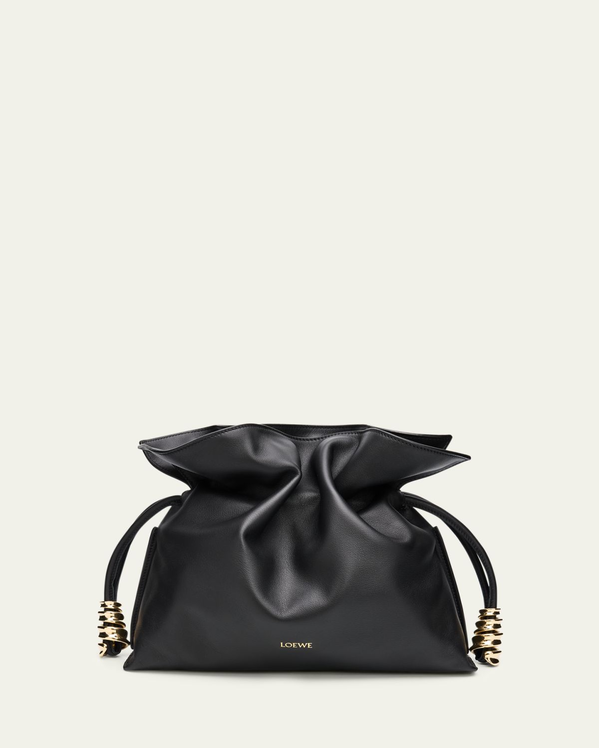 Loewe Flamenco Ruched Clutch Bag in Leather
