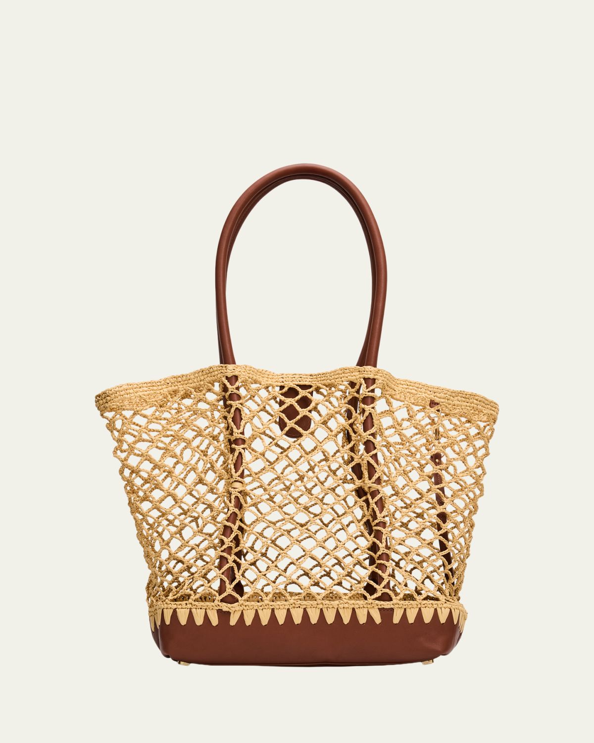 SIMKHAI Caspian Open-Work Raffia Tote Bag