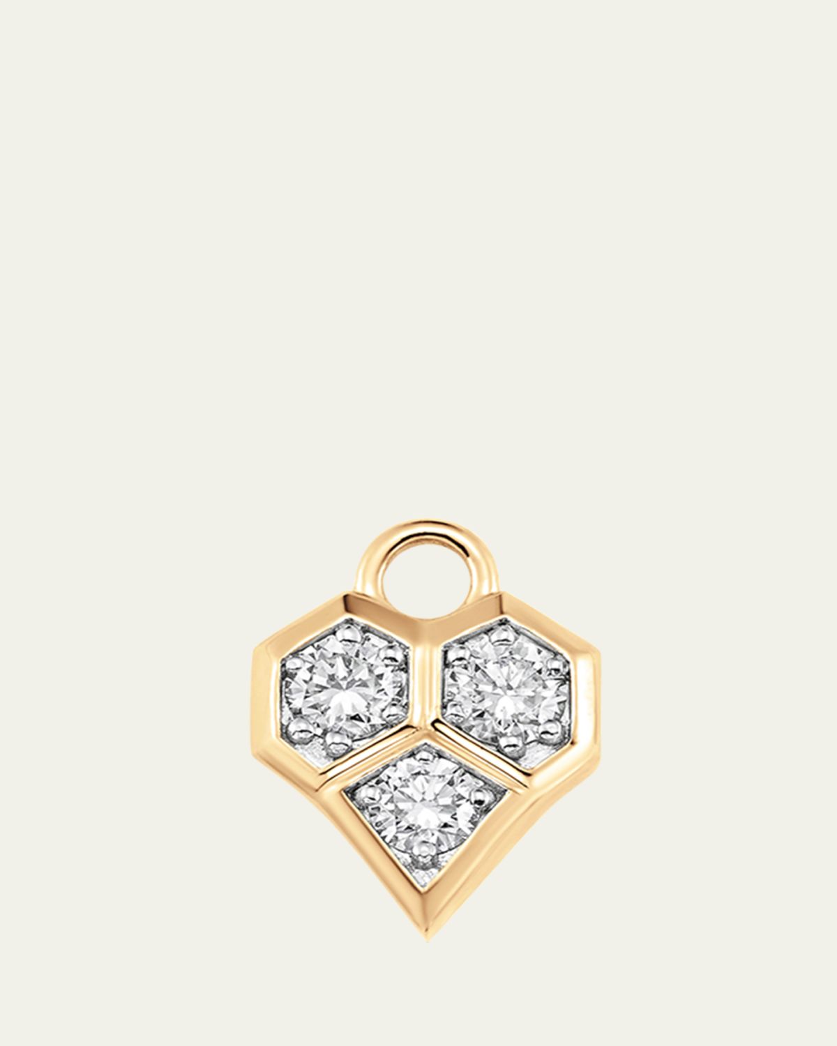 Sara Weinstock Honey Comb 18K Gold & Diamond Pendant Charm