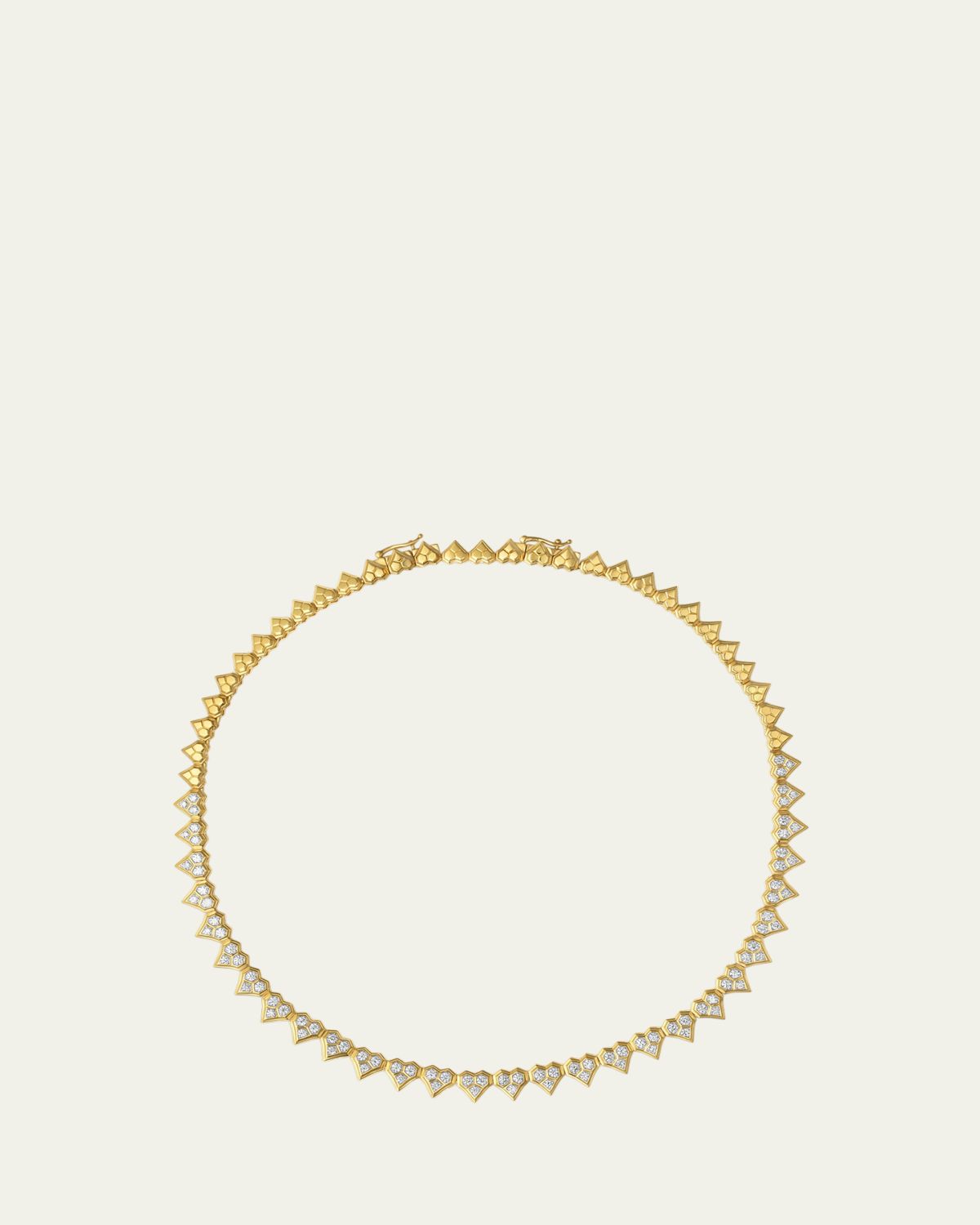 Sara Weinstock Honey Comb 18K Gold & Diamond Partial Heart Choker Necklace