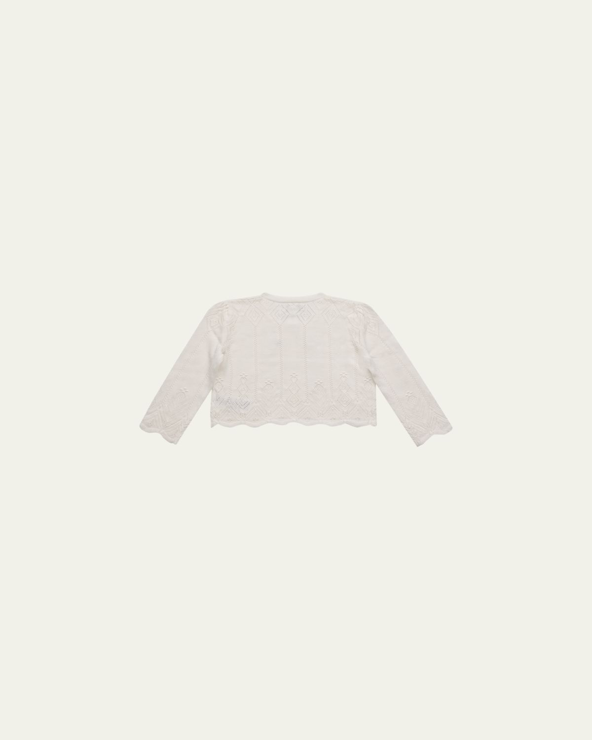 Ralph Lauren Girl's Embroidered Pointelle-Knit Cardigan, Size 3M-24M | Thumbnail 2