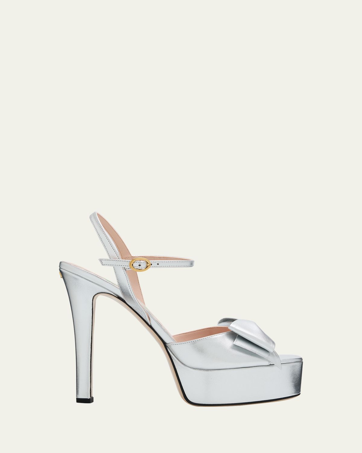 Valentino Garavani 130mm Bowow Metallic Leather Platform Sandals | Thumbnail 6 Valentino Garavani 130mm Bowow Metallic Leather Platform Sandals | Thumbnail 6