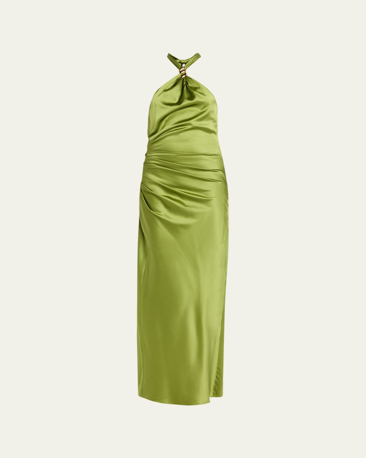 Veronica Beard Izaren Silk-Satin Halter Maxi Dress