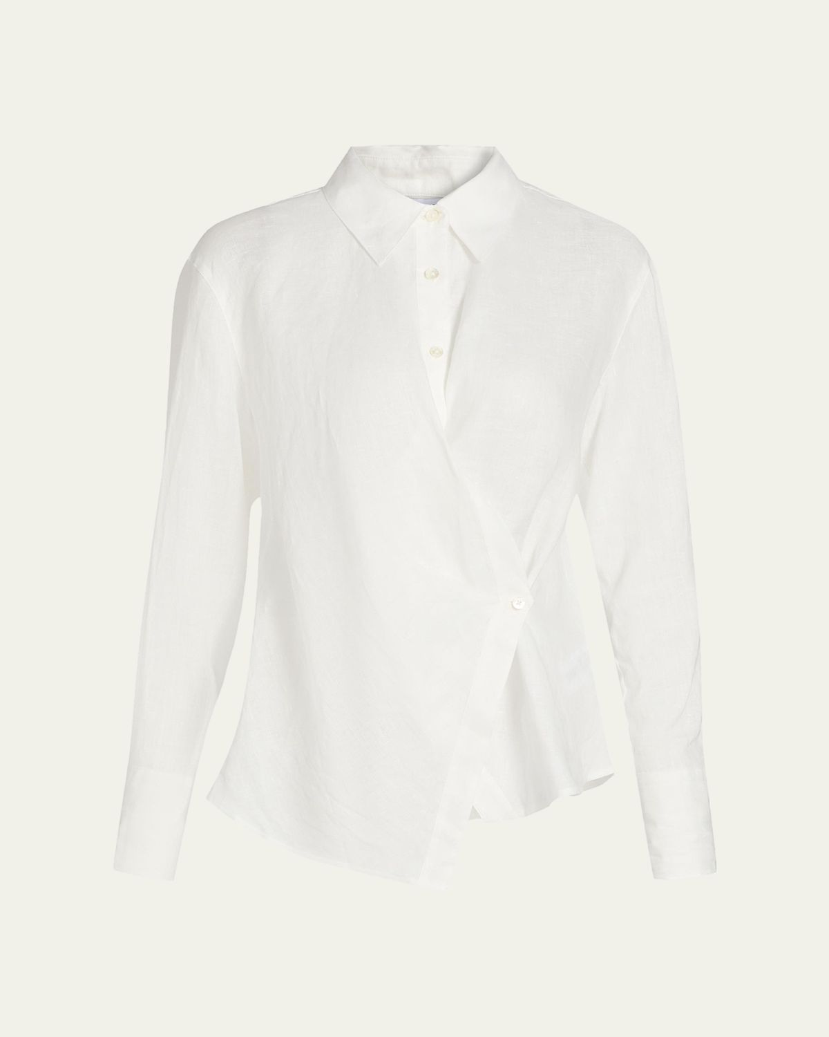 Veronica Beard Perezzi Asymmetric Linen Shirt | Thumbnail 6