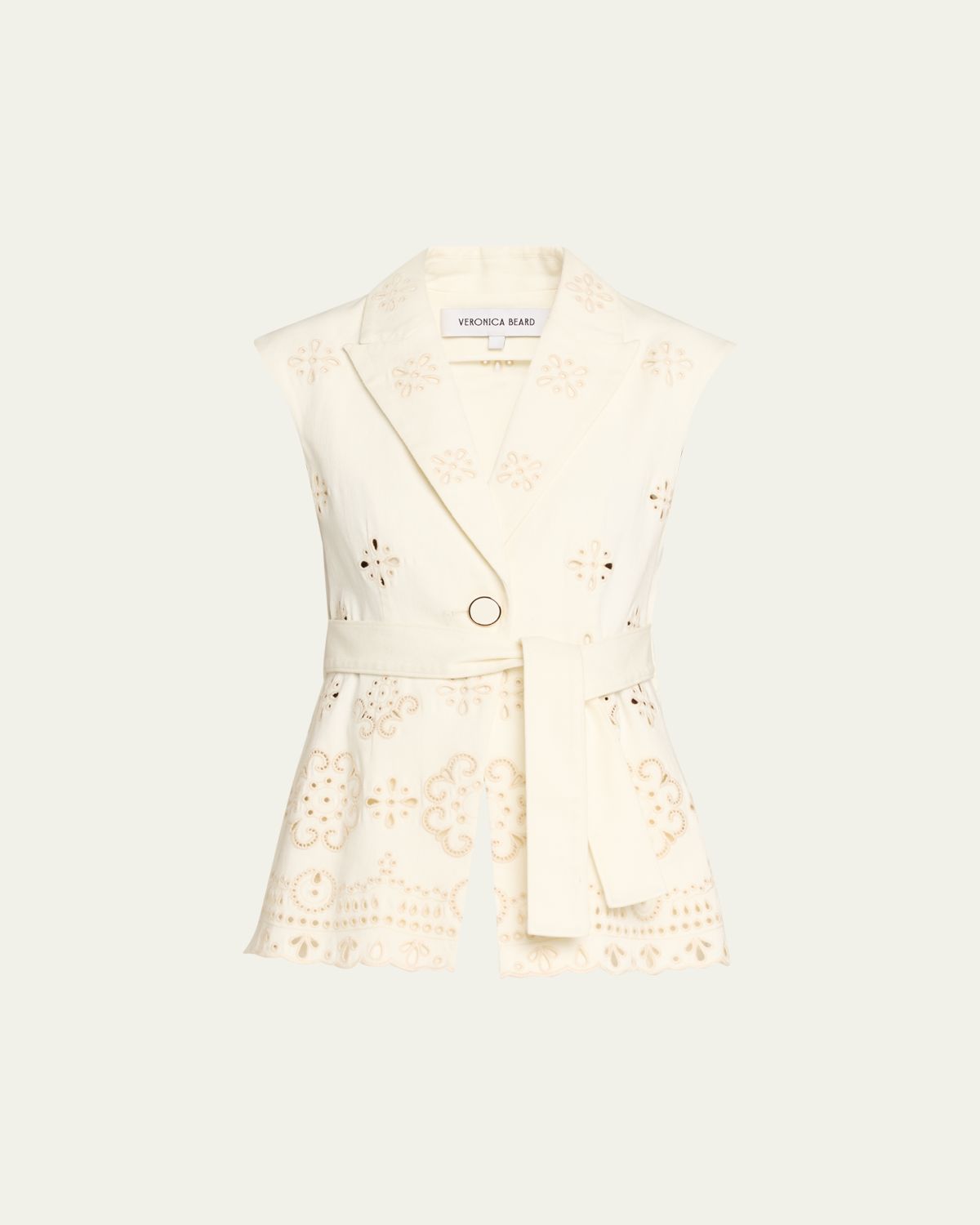 Veronica Beard Townes Eyelet Twill Vest