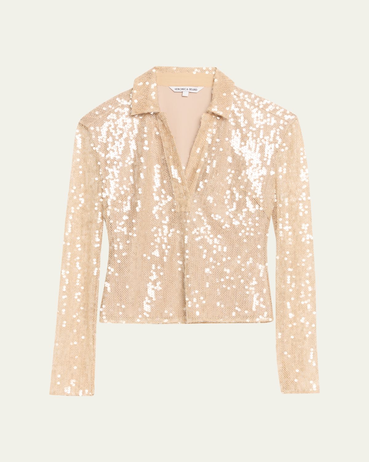 Veronica Beard Meryl Sequined Long-Sleeve Top