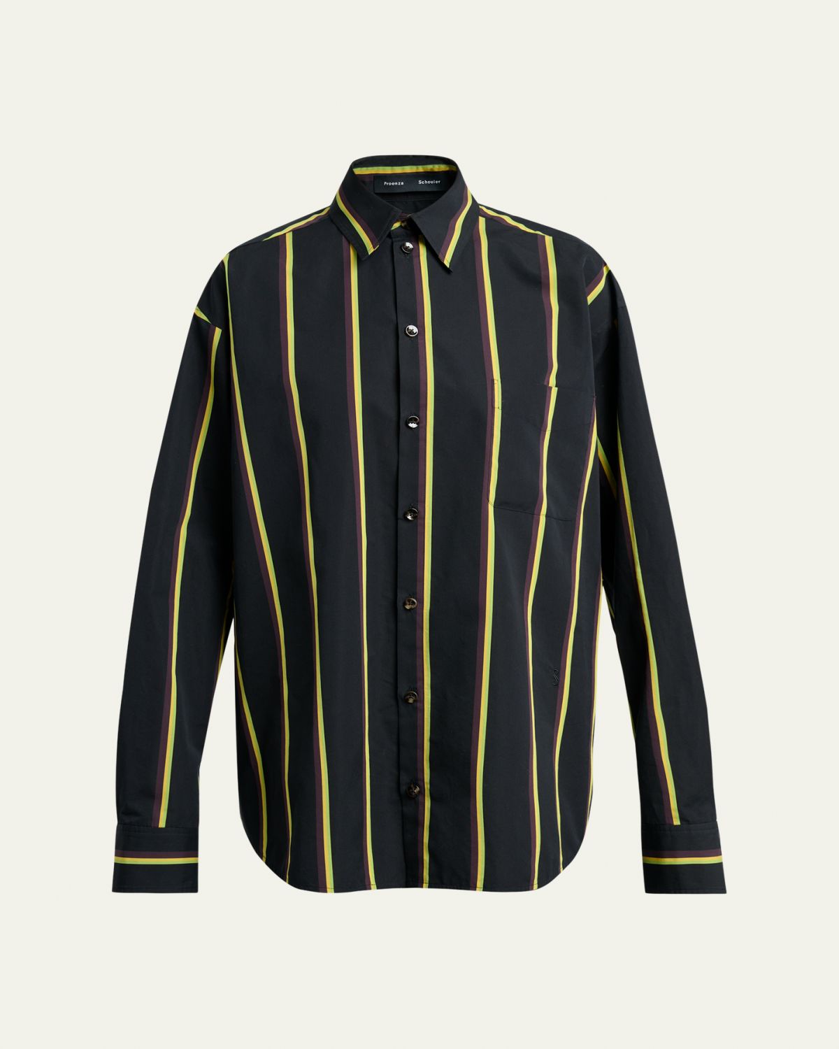 Proenza Schouler Alia Stripe Button-Front Top