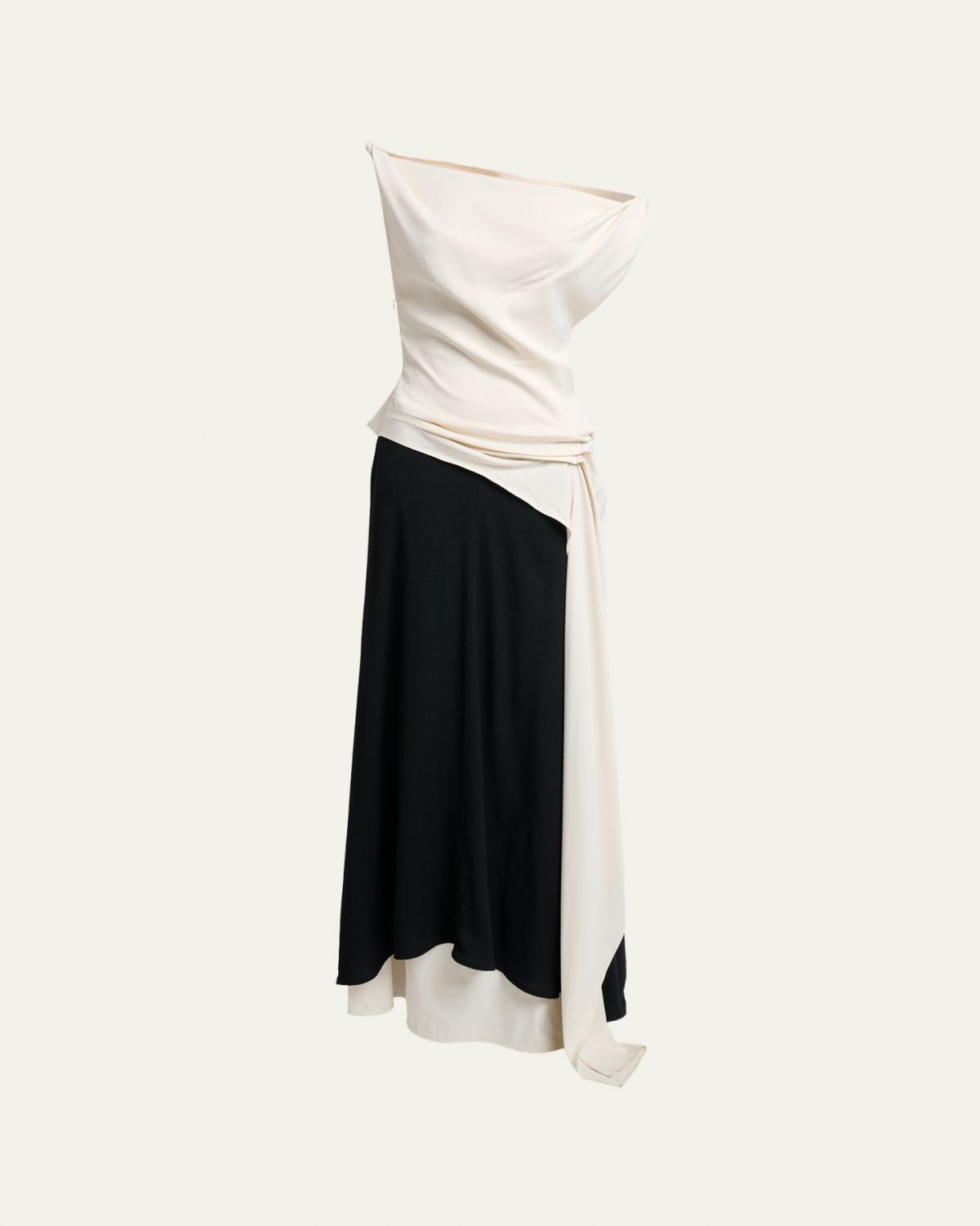 Proenza Schouler Daliah Two-Tone Draped Dress