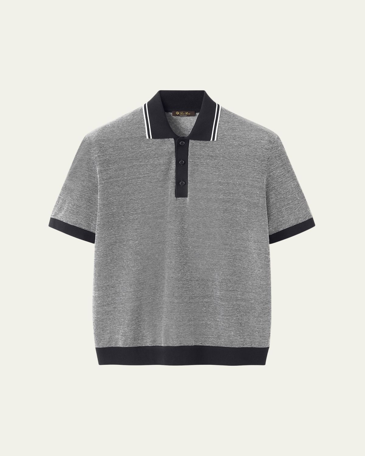 Loro Piana Men's Sciabecco Linen and Cotton Polo Shirt