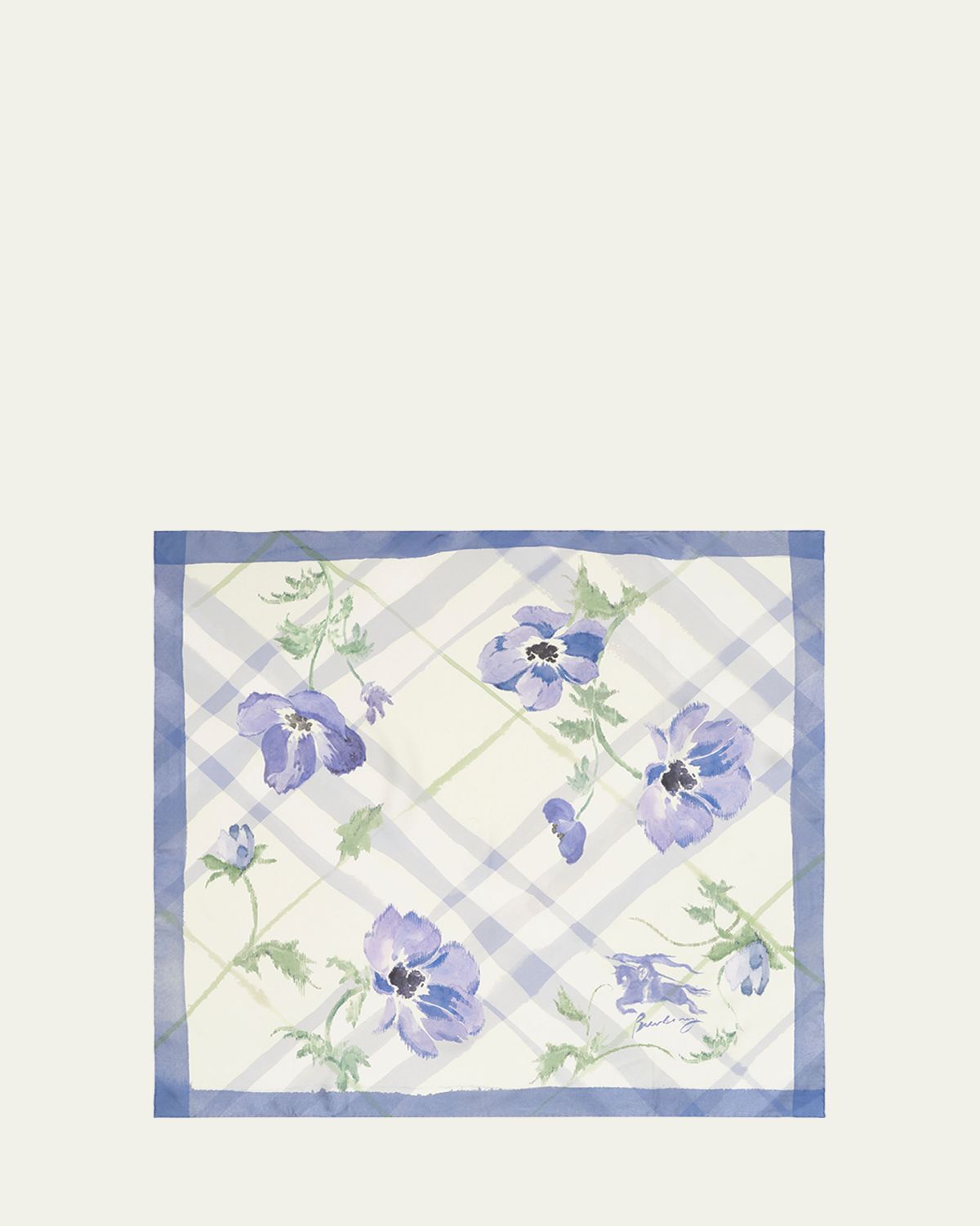 Burberry Watercolor Check Silk Scarf