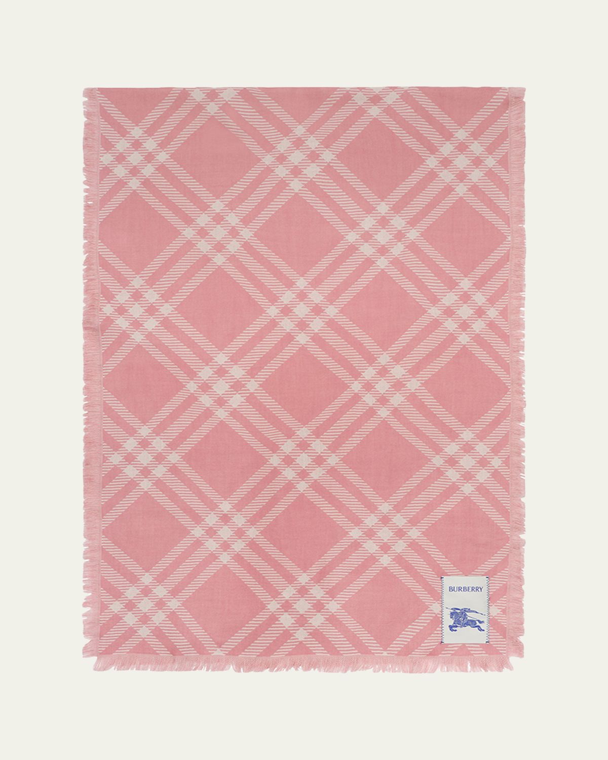 Burberry Wide Check Wool Silk Scarf