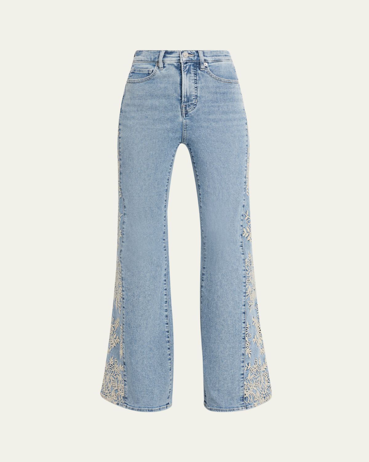 Veronica Beard Joplin Embroidered High-Rise Flare Jeans | Thumbnail 6