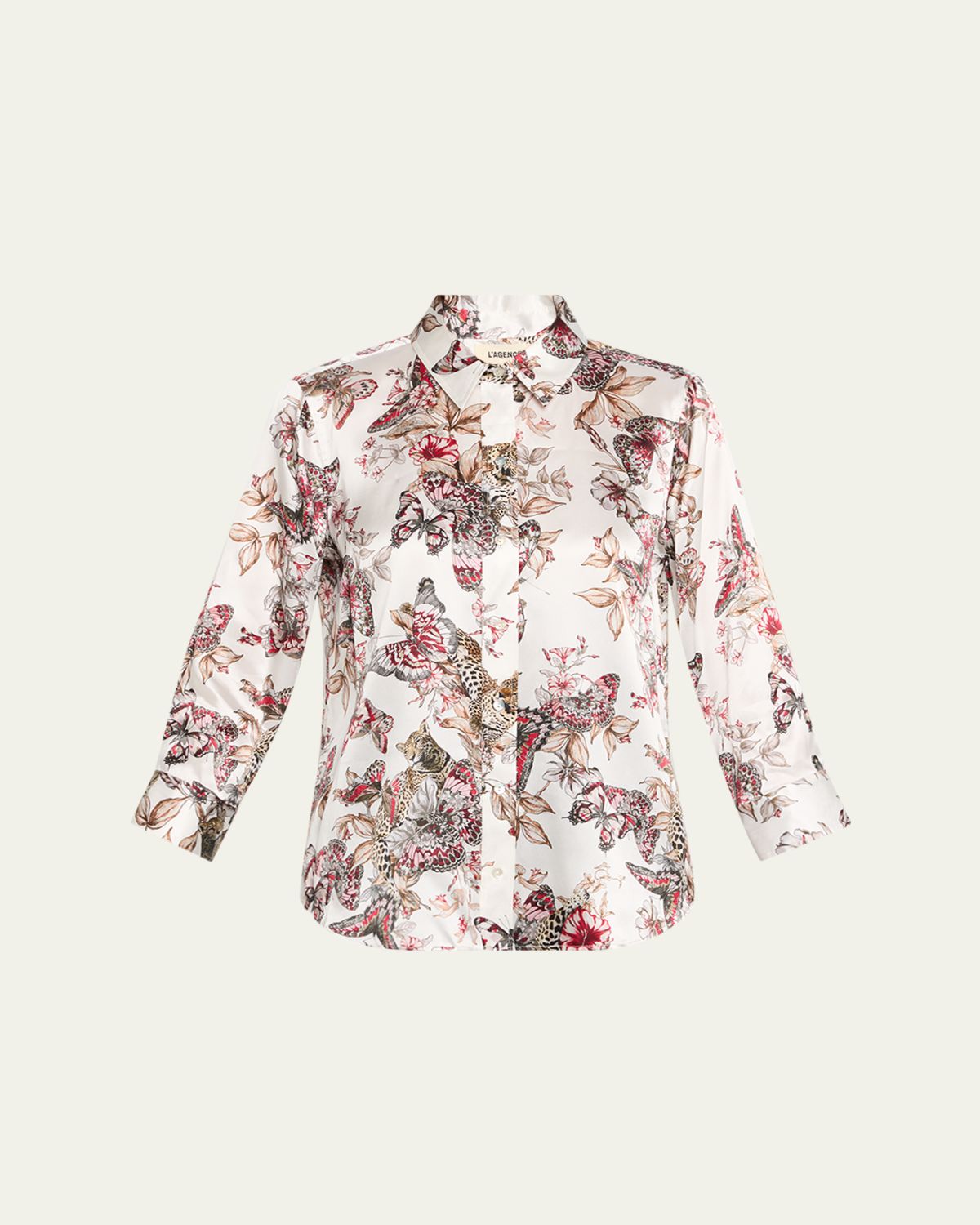 L 'Agence Dani Silk Button-Front Blouse