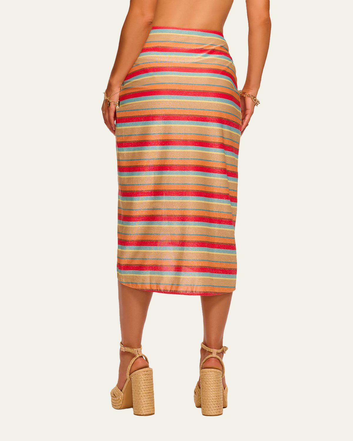 Ramy Brook Xana Glitter Stripe Coverup Skirt | Thumbnail 3
