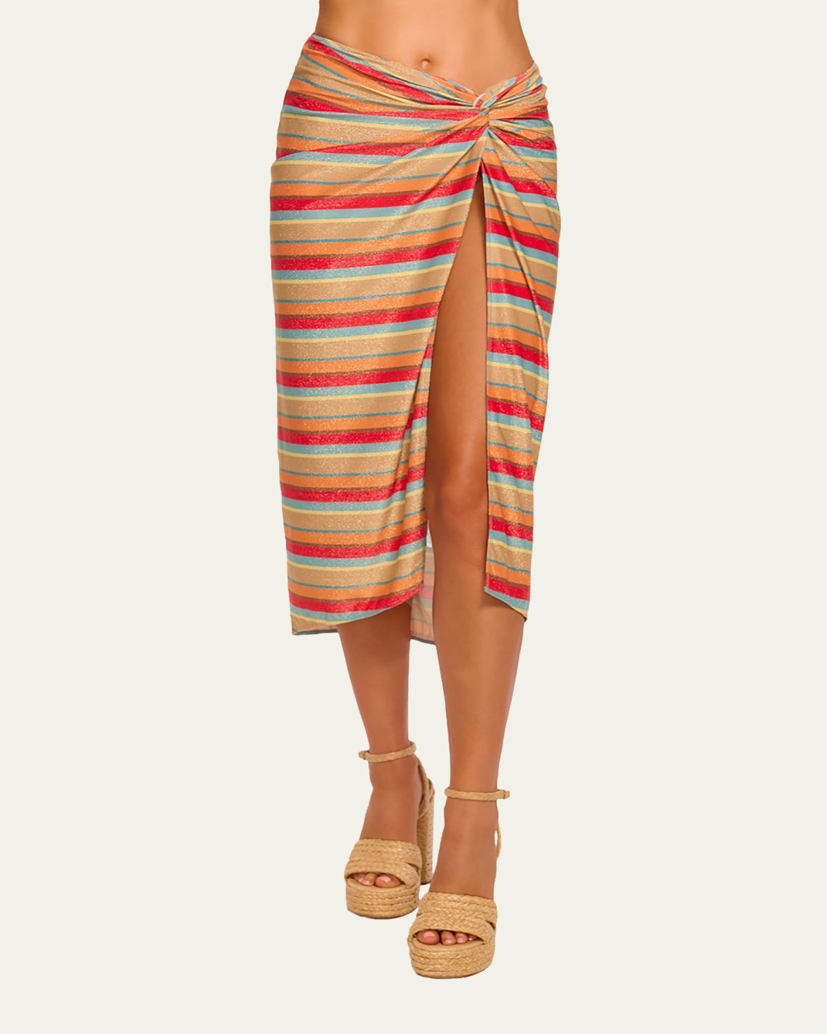 Ramy Brook Xana Glitter Stripe Coverup Skirt | Thumbnail 4