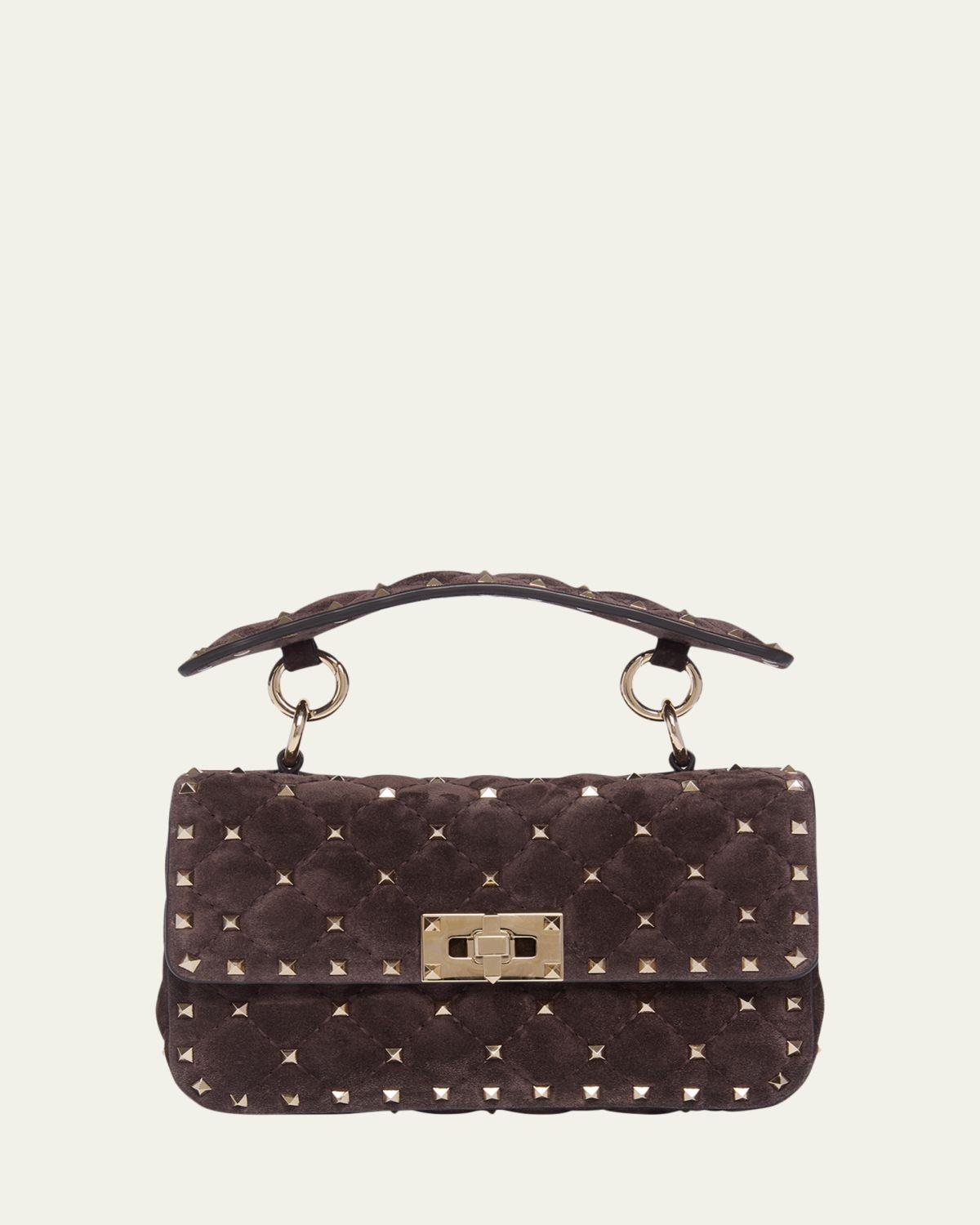 Valentino Garavani Small Quilted Rockstud Suede Shoulder Bag | Thumbnail 6 Valentino Garavani Small Quilted Rockstud Suede Shoulder Bag | Thumbnail 6