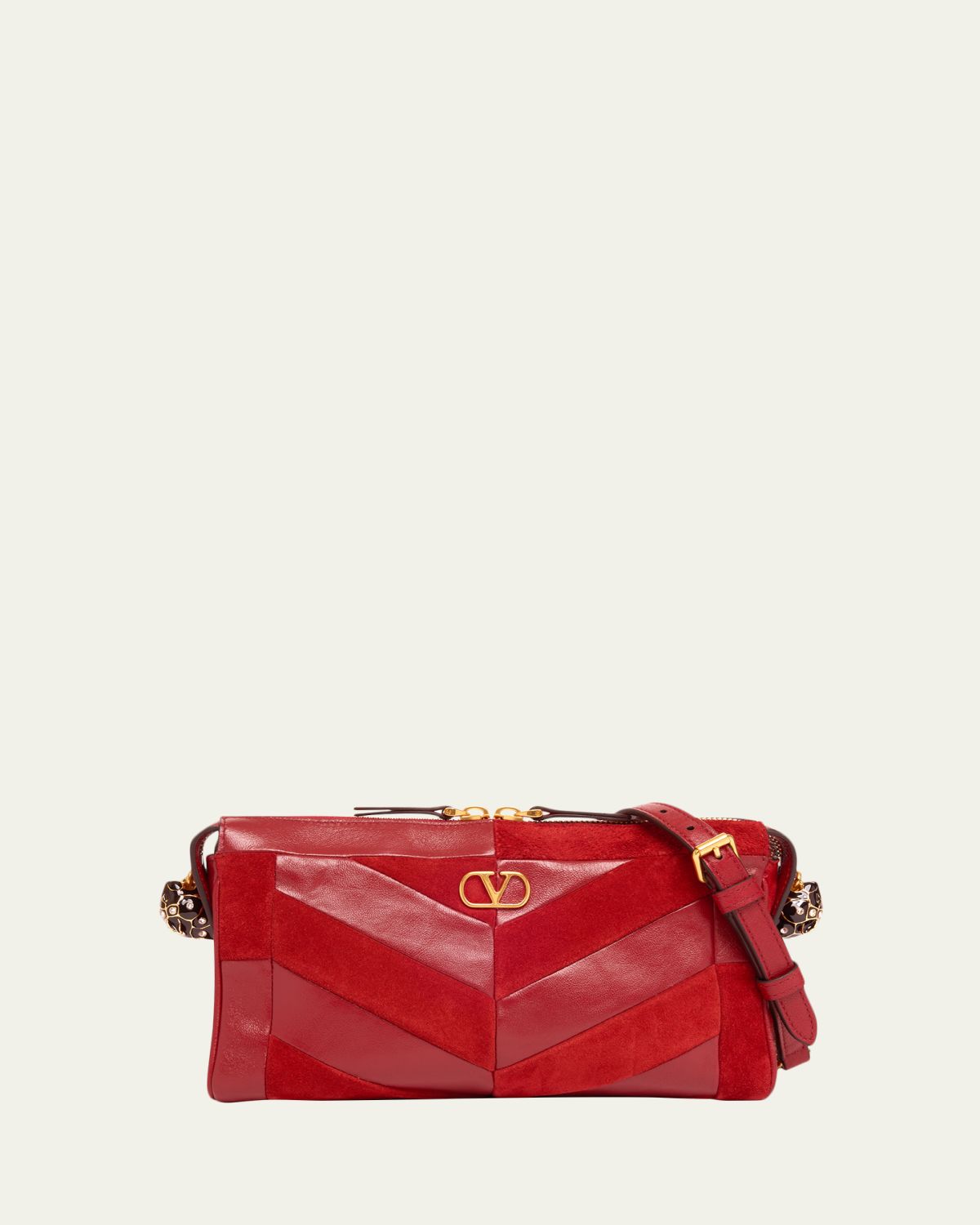 Valentino Garavani Panthea Small Patchwork Chevron Shoulder Bag - Women's Bags