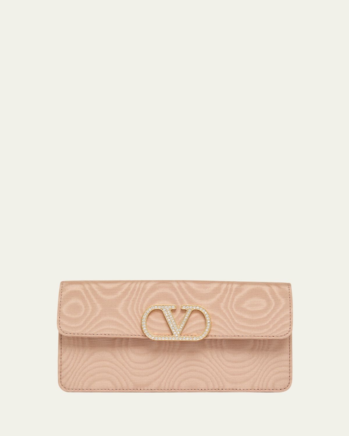 Valentino Garavani Crystal VLogo Moire Clutch Bag | Thumbnail 4 Valentino Garavani Crystal VLogo Moire Clutch Bag | Thumbnail 4