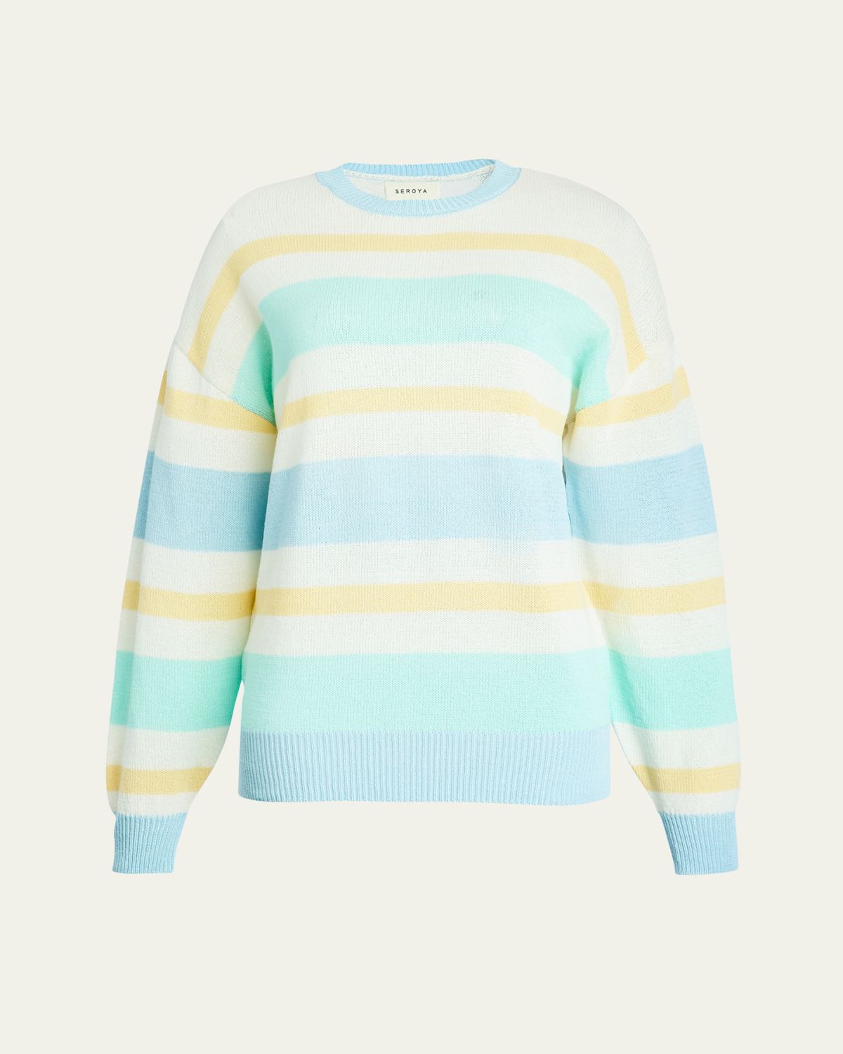 SEROYA Cassian Striped Linen-Blend Sweater | Thumbnail 6 SEROYA Cassian Striped Linen-Blend Sweater | Thumbnail 6