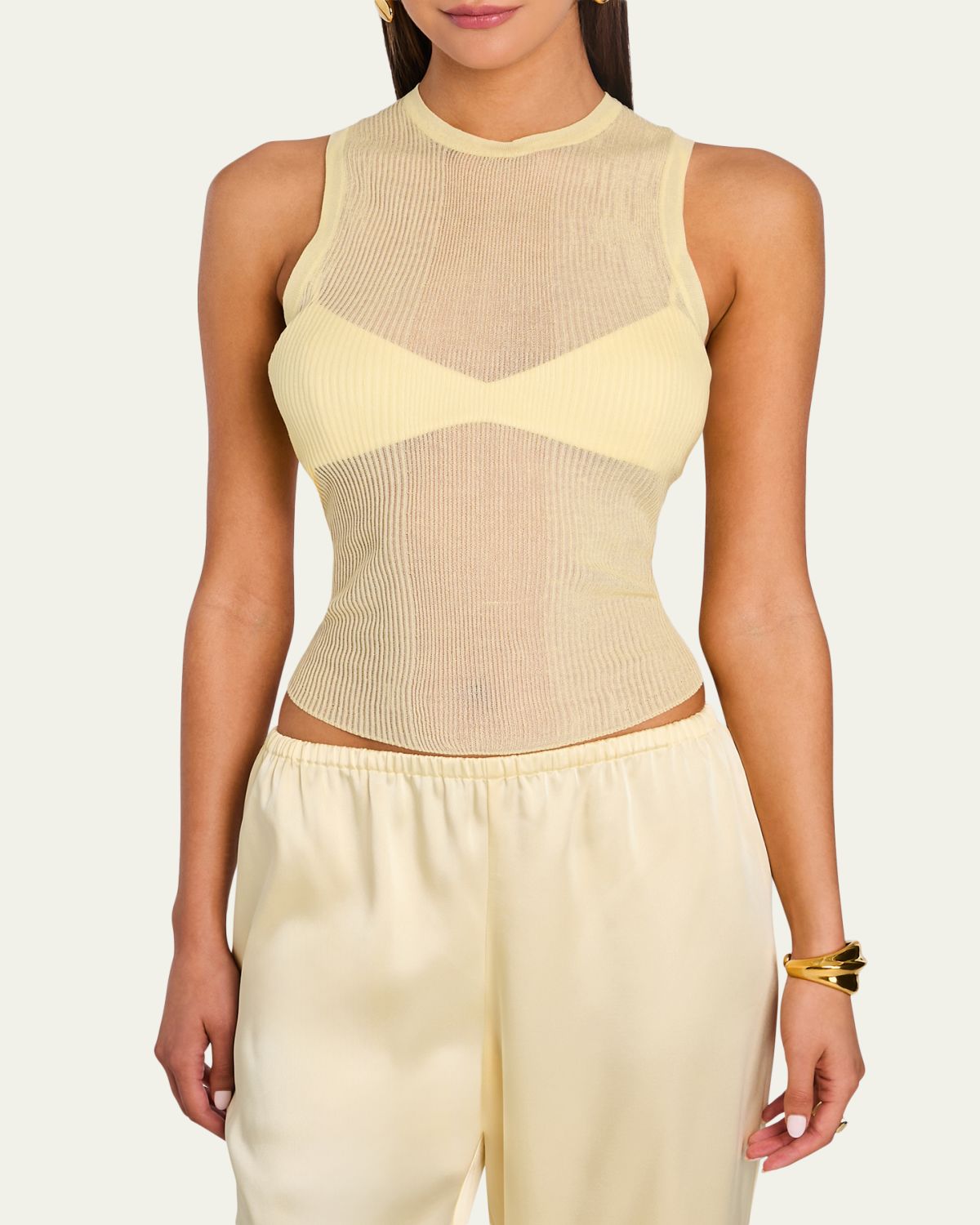 SEROYA Jori Ribbed Semi-Sheer Tank Top | Thumbnail 3 SEROYA Jori Ribbed Semi-Sheer Tank Top | Thumbnail 3