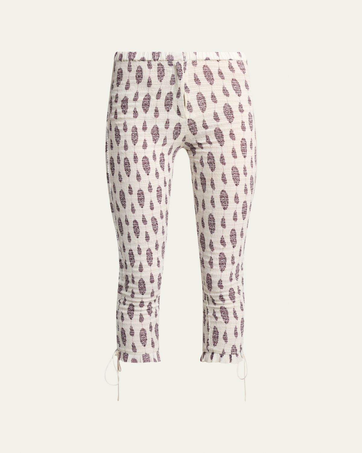 Isabel Marant Alene Smocked Skinny-Leg Capri Pants