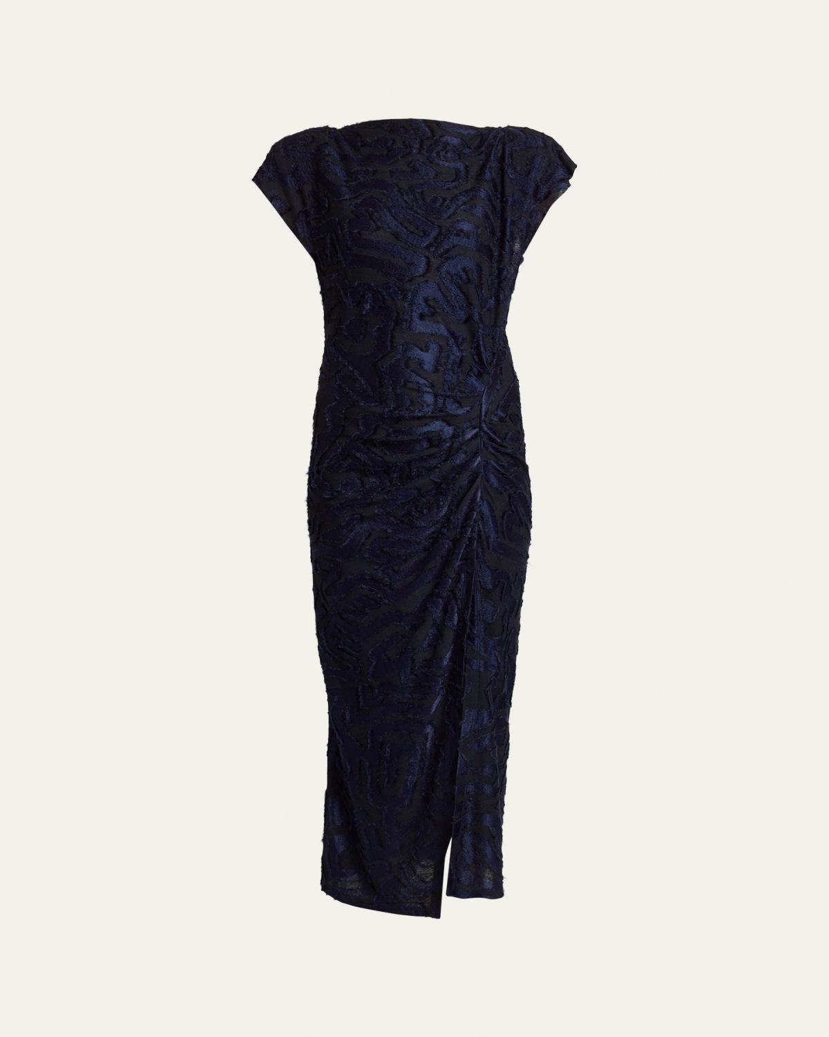 Isabel Marant Ladan Textured Jacquard Cap-Sleeve Midi Dress