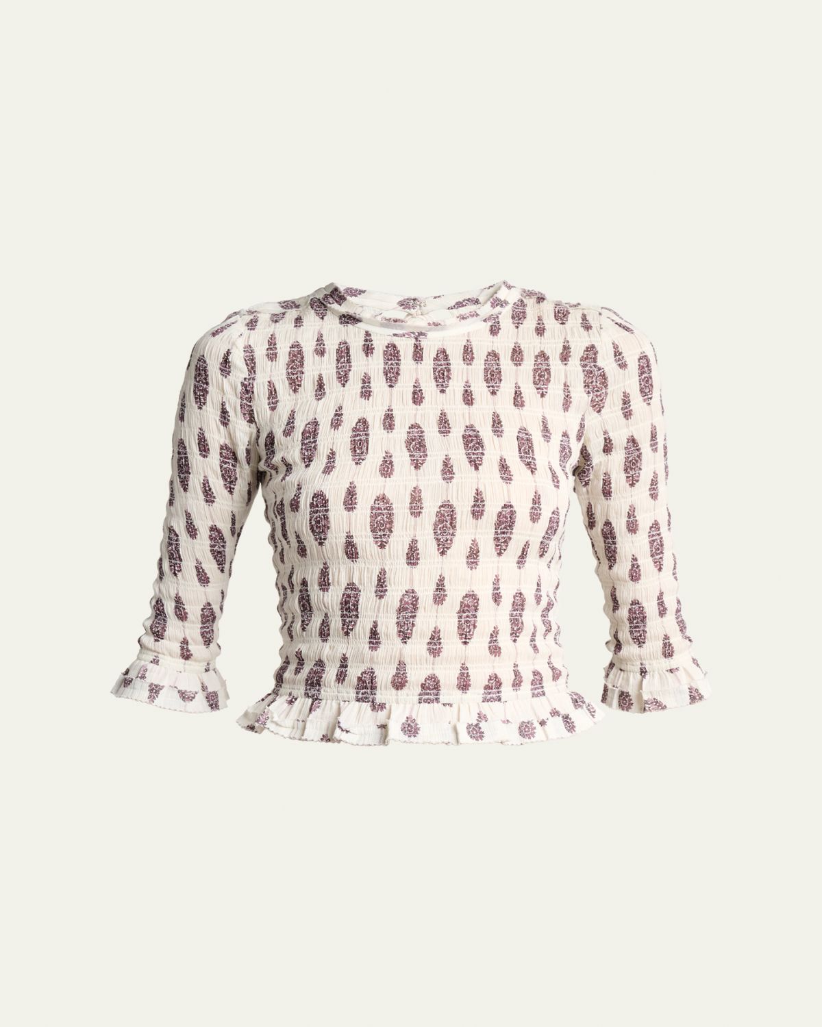 Isabel Marant Arie Smocked Gauze Open-Back Top
