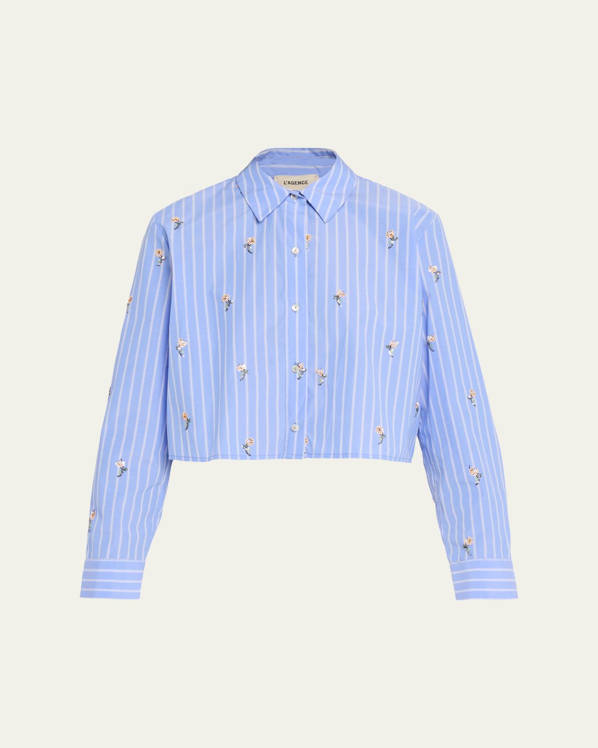 L'Agence Cosette Sequined Button-Front Crop Shirt | Thumbnail 8 L'Agence Cosette Sequined Button-Front Crop Shirt | Thumbnail 8