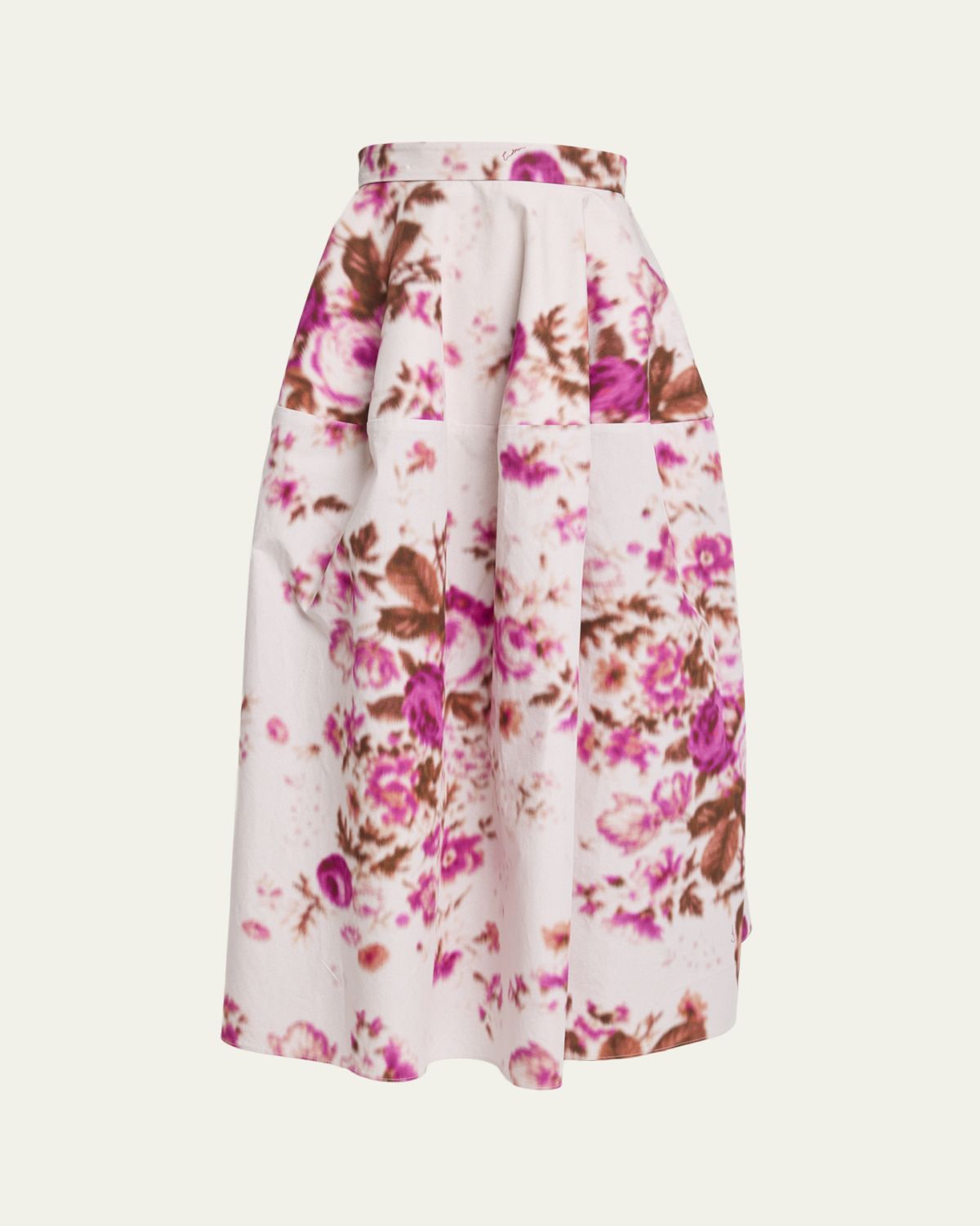 Erdem Floral-Print Cotton Midi Skirt