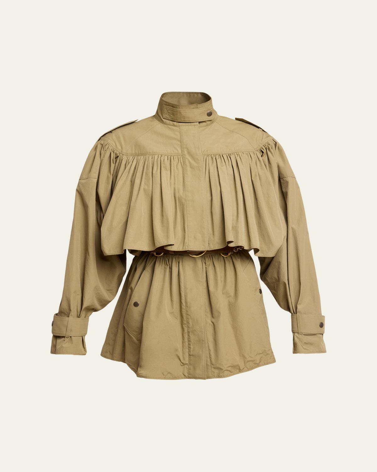 Chloe Gathered Ruffle Short Trench Coat | Thumbnail 6 Chloe Gathered Ruffle Short Trench Coat | Thumbnail 6