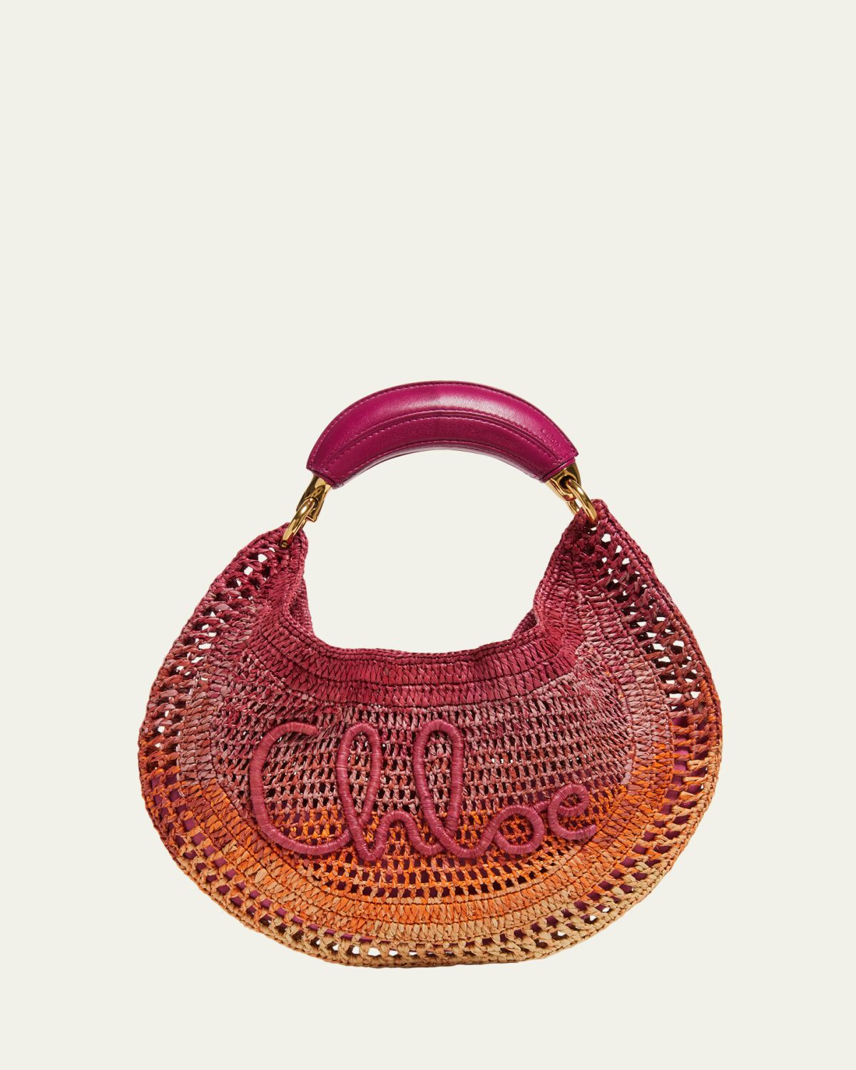 Chloe Ombre Banana Tote Bag in Viscose Raffia