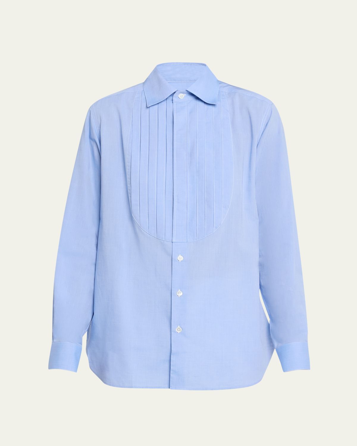 Sebline Bunny Pleated Bib Button-Down Shirt