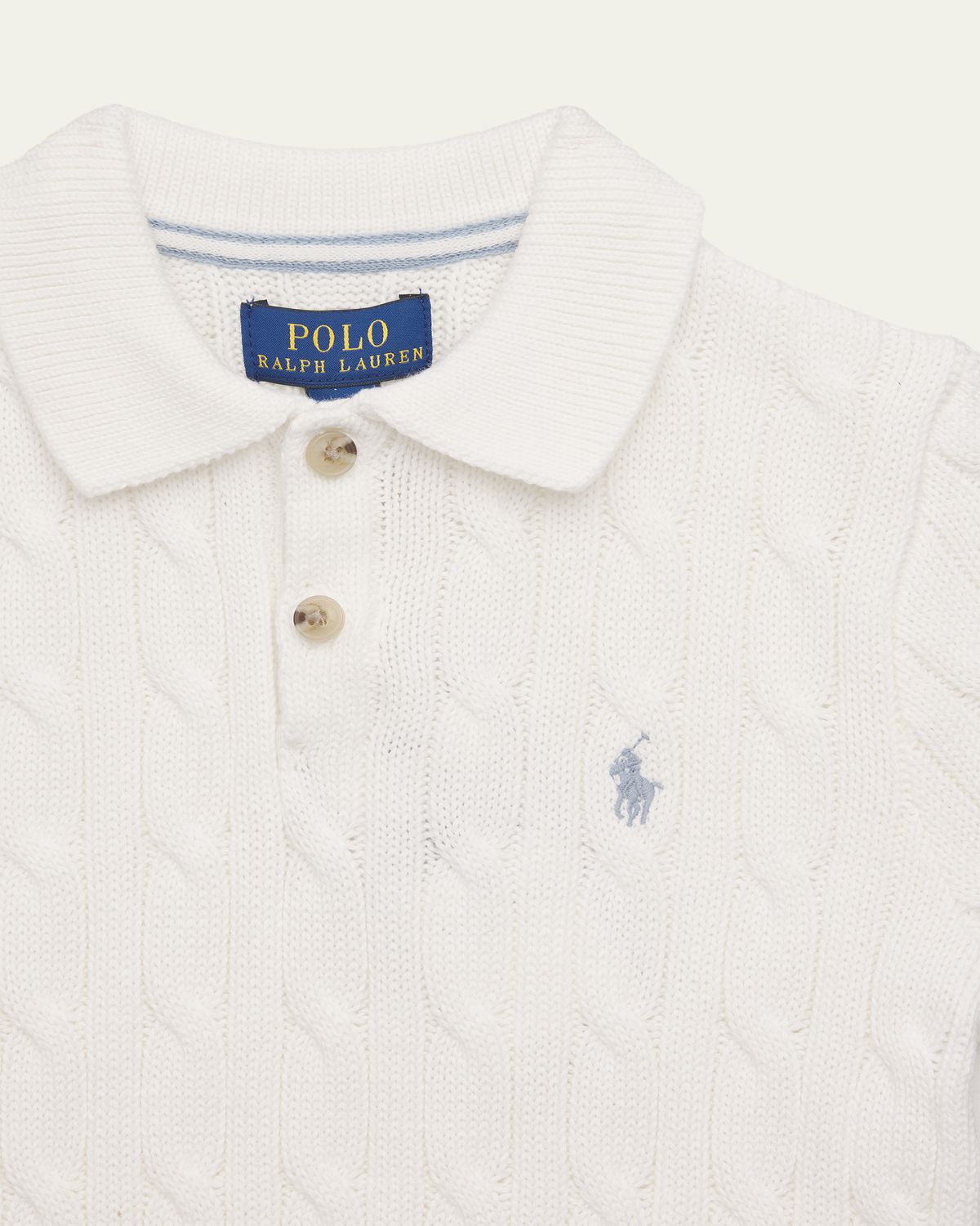 Ralph Lauren Boy's Cable-Knit Cotton Polo Sweater, Size 2-7 | Thumbnail 3