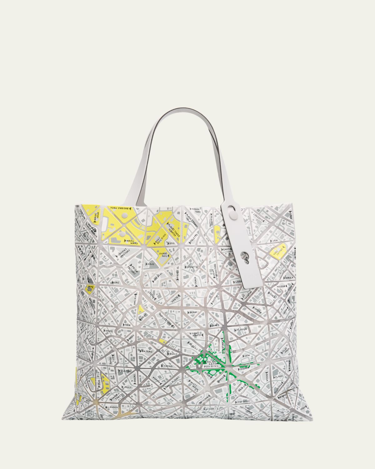 BAO BAO ISSEY MIYAKE Geometric Printed Map Tote Bag