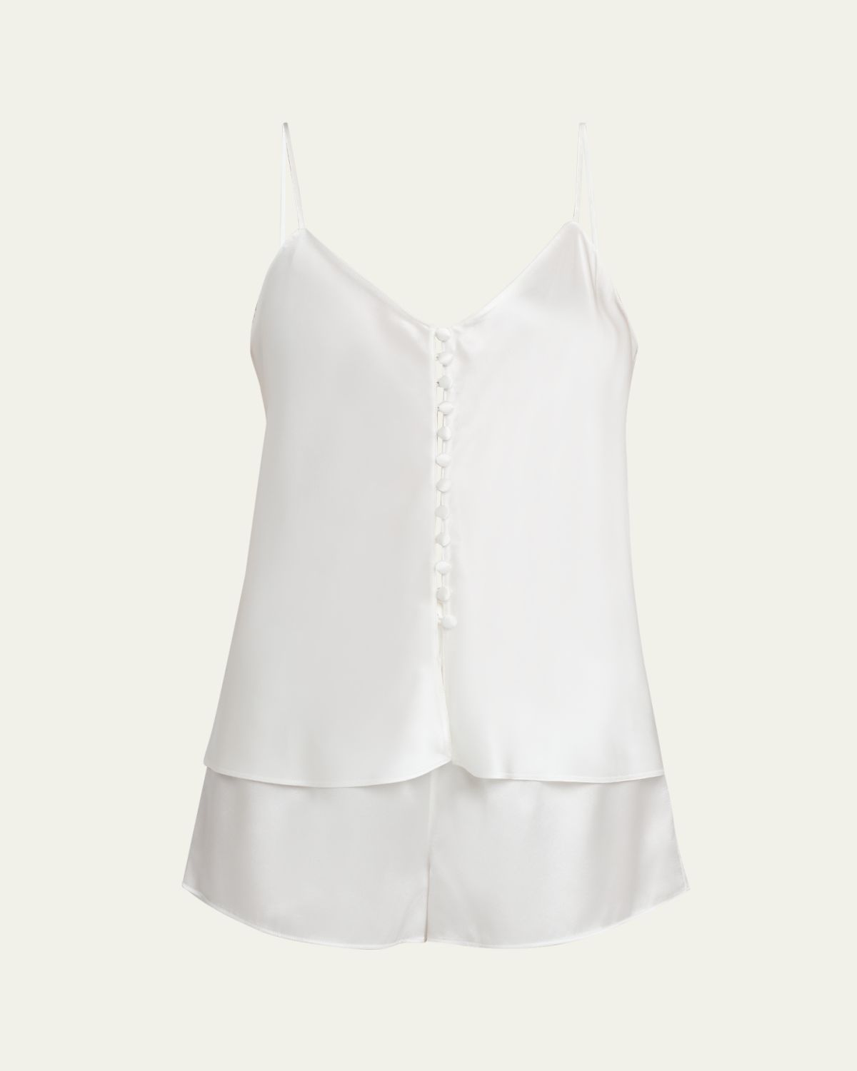 Olivia von Halle Etta Bias-Cut Silk Satin Camisole Pajama Set