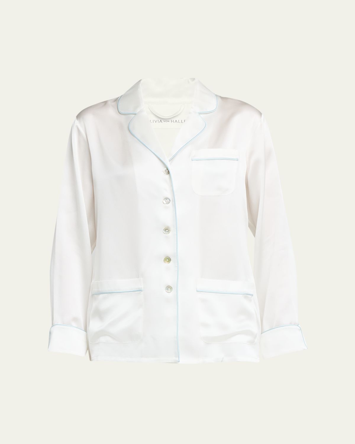 Olivia von Halle Coco Solid Silk Satin Pajama Set