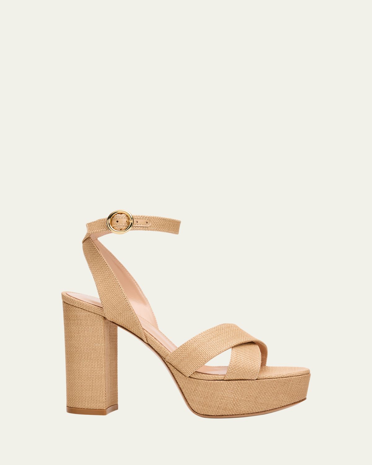 Gianvito Rossi 70mm Raffia Platform Sandals