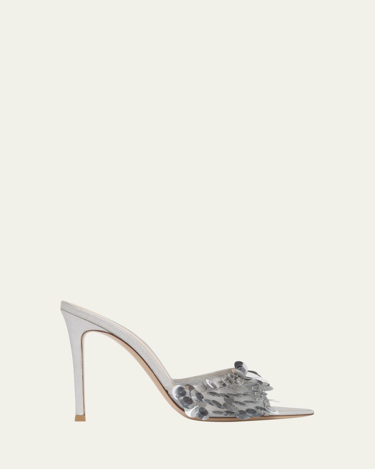 Gianvito Rossi 105mm Sequined Mesh Mule Sandals