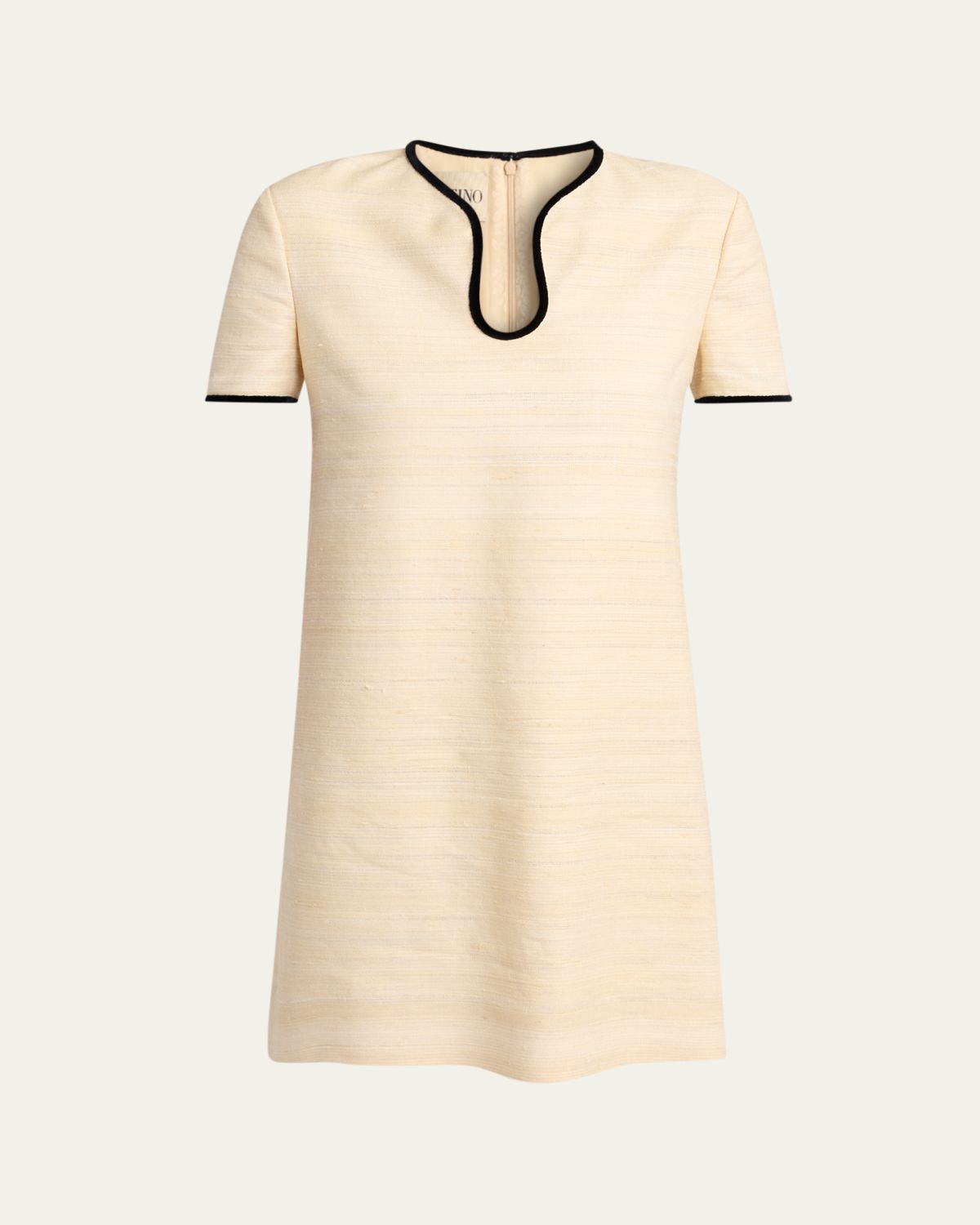 Valentino Garavani Woven Silk Short-Sleeve Mini Dress | Thumbnail 6 Valentino Garavani Woven Silk Short-Sleeve Mini Dress | Thumbnail 6