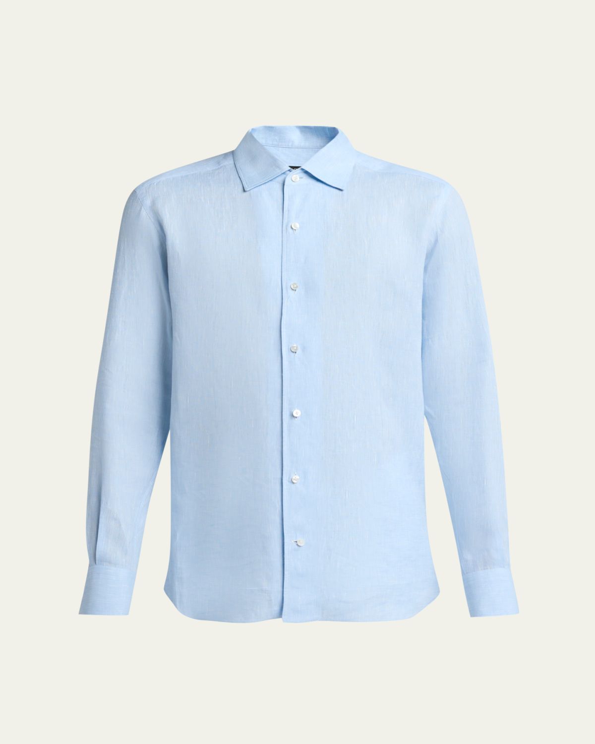 ZEGNA Men's Oasi Lino Solid Sport Shirt