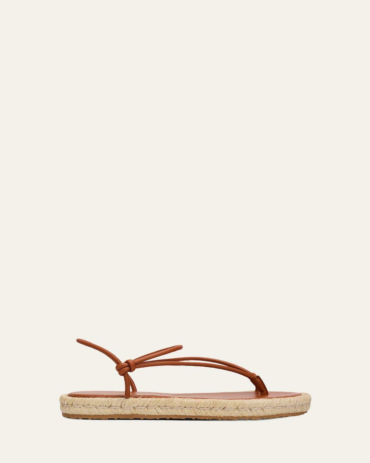 Gianvito Rossi Nappa Leather Espadrille Thong Sandals