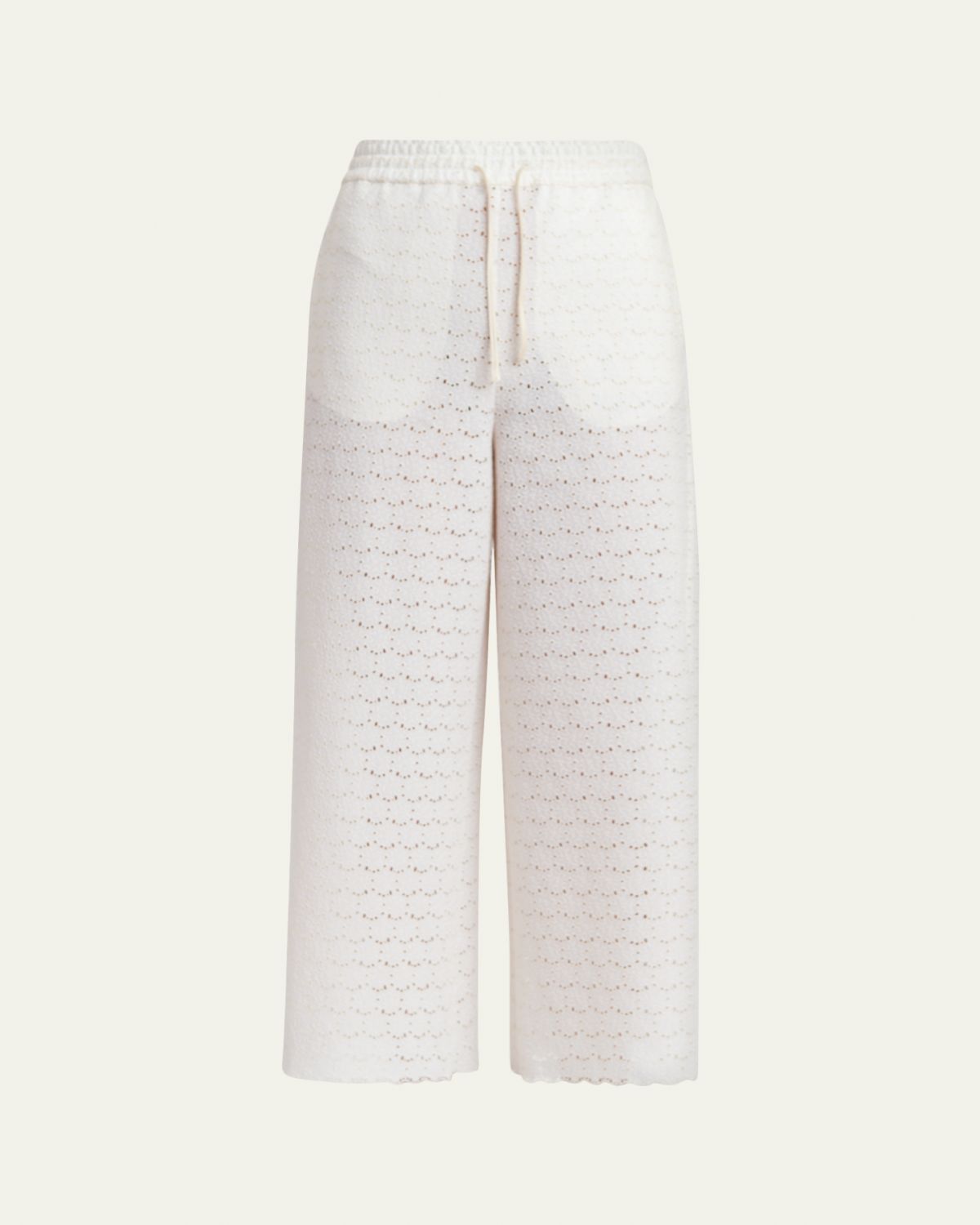 Valentino Garavani Embroidered Eyelet Cotton Drawstring Pants | Thumbnail 6 Valentino Garavani Embroidered Eyelet Cotton Drawstring Pants | Thumbnail 6