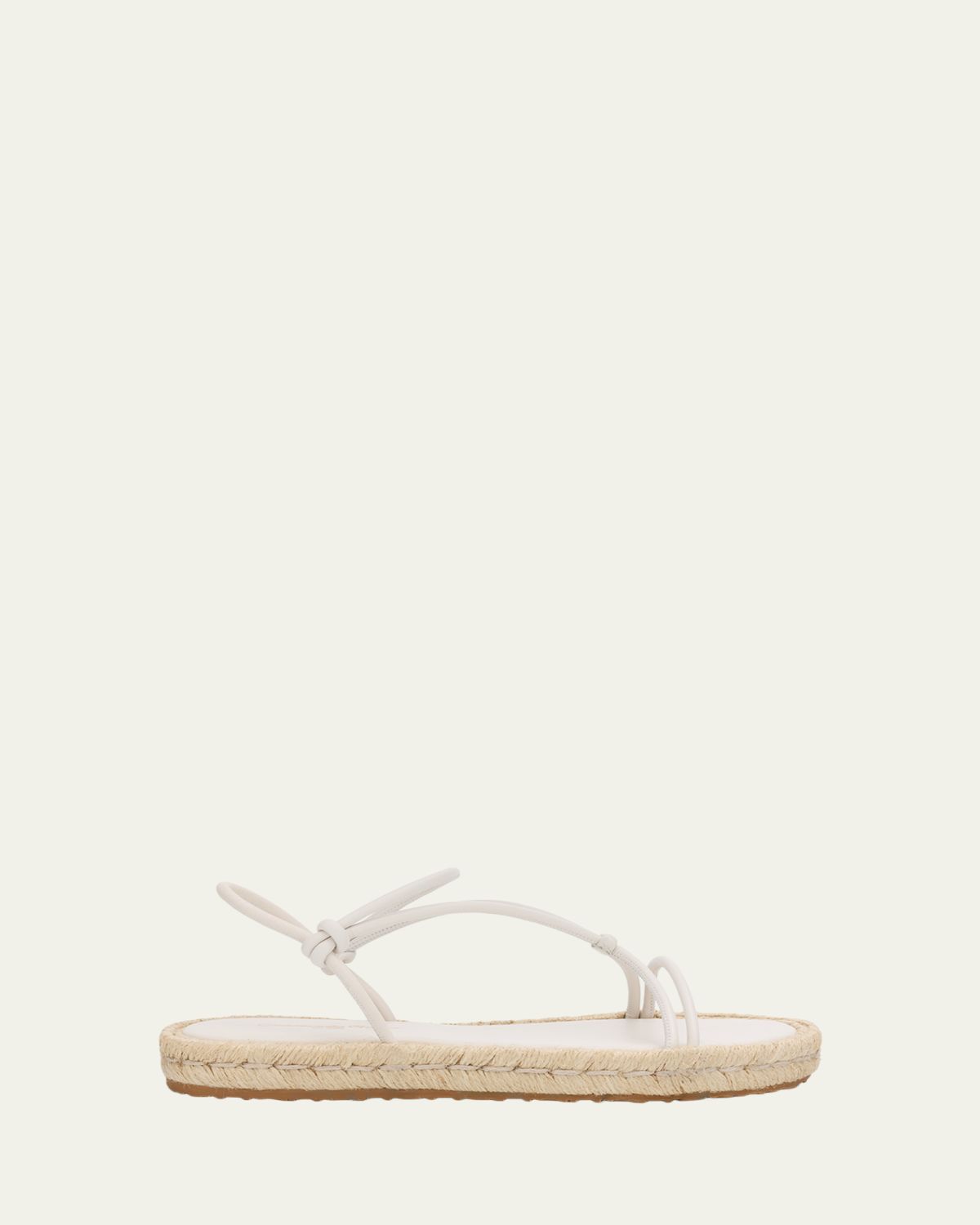 Gianvito Rossi Leather Flat Espadrille Sandals