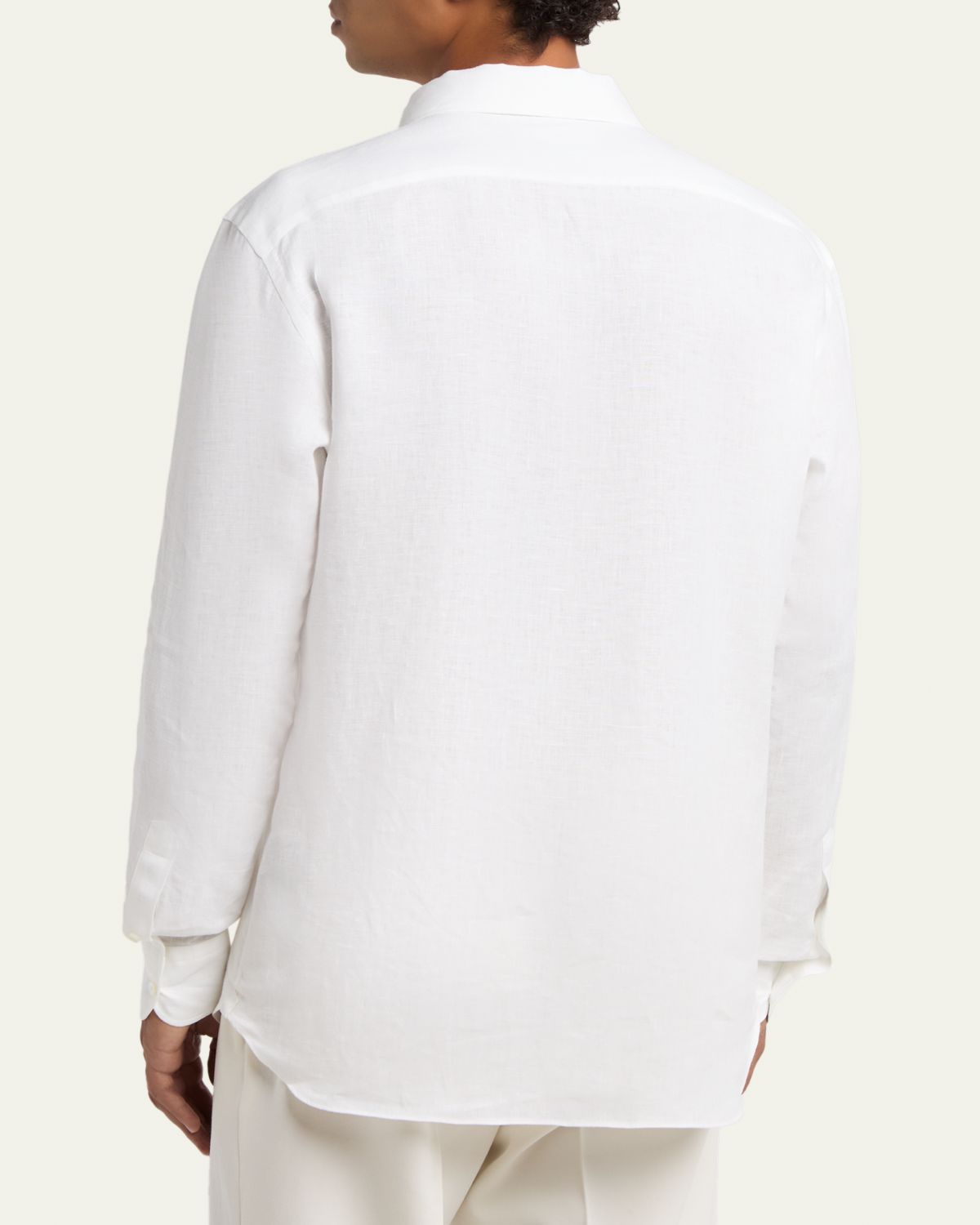 ZEGNA Men's Oasi Lino Button-Down Shirt | Thumbnail 2 ZEGNA Men's Oasi Lino Button-Down Shirt | Thumbnail 2