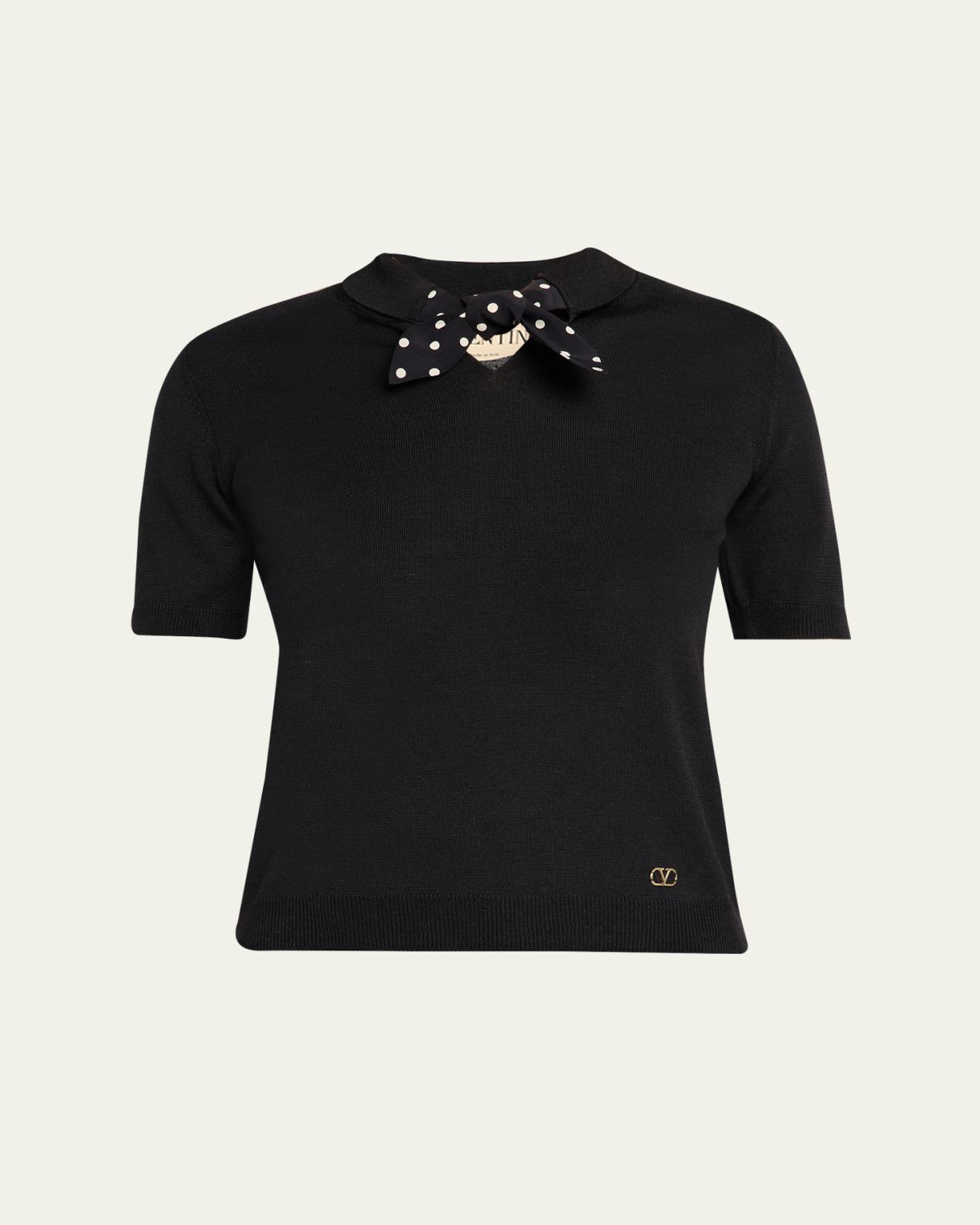Valentino Garavani Polka Dot Bow Wool Knit Sweater | Thumbnail 6