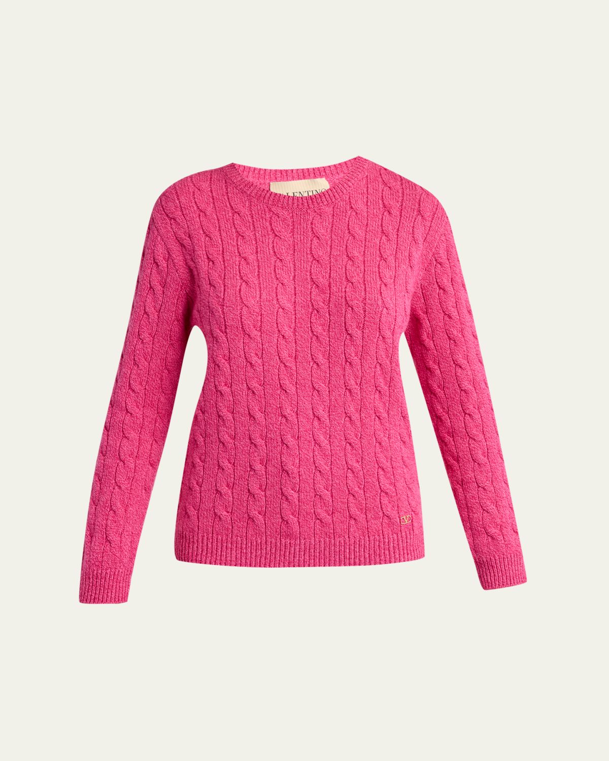 Valentino Garavani Cable Knit Crewneck Sweater | Thumbnail 6