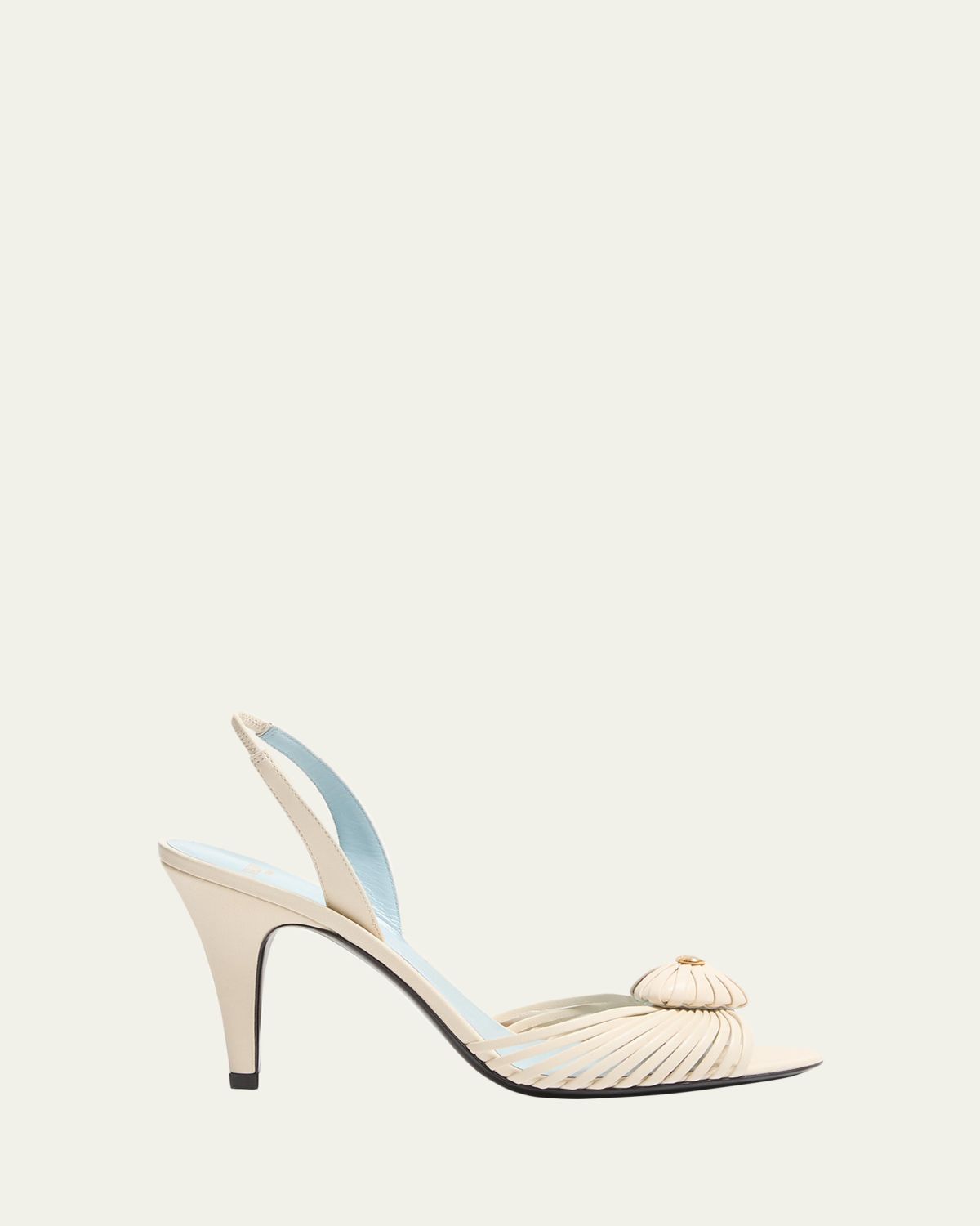 Valentino Garavani 85mm Coeur VLogo Leather Slingback Pumps | Thumbnail 5