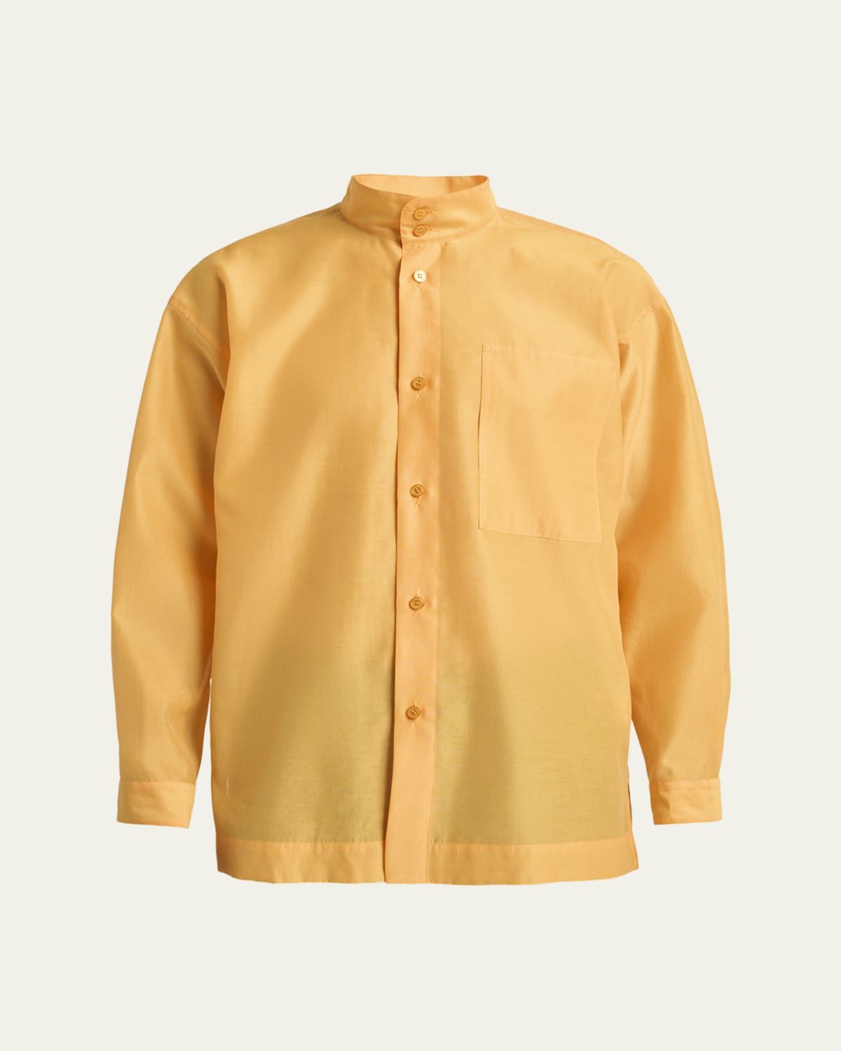 Homme Plisse Issey Miyake Men's Polyester and Wool Mandarin-Collar Sport Shirt | Thumbnail 6 Homme Plisse Issey Miyake Men's Polyester and Wool Mandarin-Collar Sport Shirt | Thumbnail 6